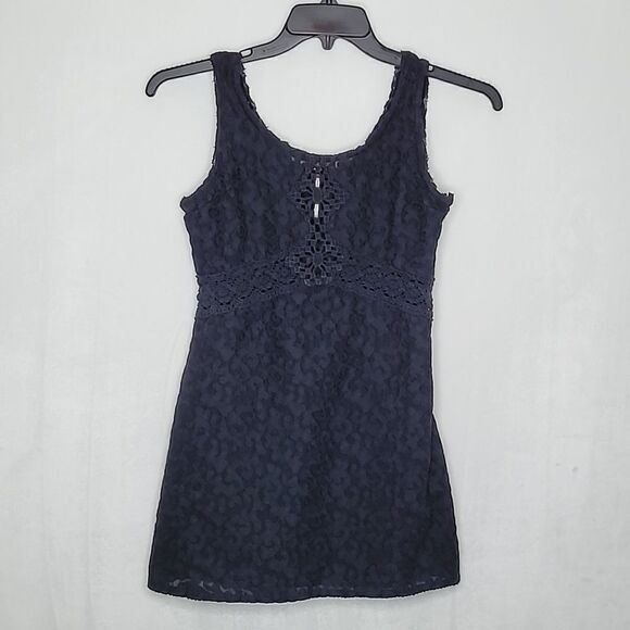 Free People Sheer Lace Mini Dress Size Small - Picture 1 of 9